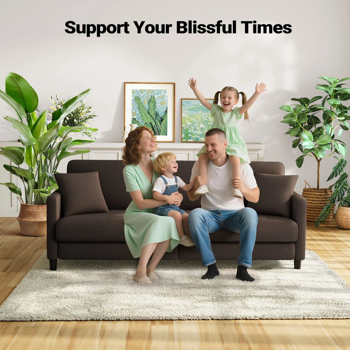 Domusensus Sofas for Living Room, 82" Loveseat Sofa, Couches for Living Room Included 2 Pillows, Teddy Fleece Love Seat Couches, Small Couch, Blue