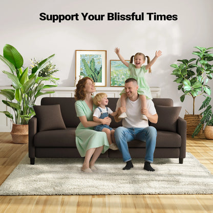 Domusensus Sofas for Living Room, 82" Loveseat Sofa, Couches for Living Room Included 2 Pillows, Teddy Fleece Love Seat Couches, Small Couch, Blue
