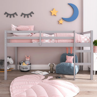 HH2Home Campbell Wood Twin Junior Loft Bunk Bed, White