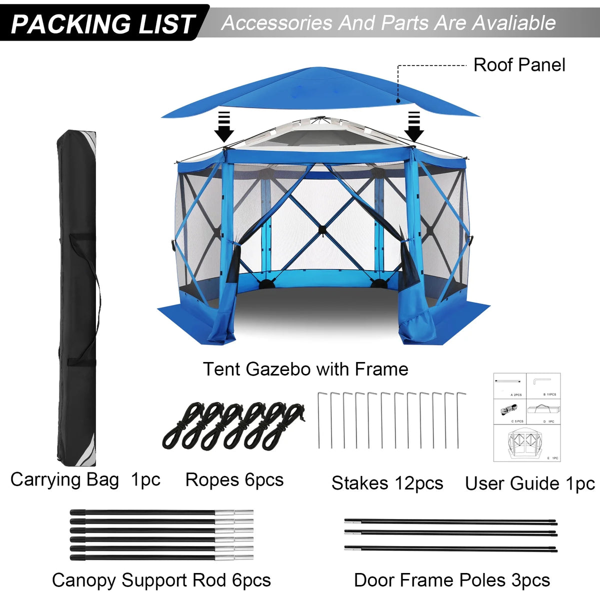 COBIZI 12x12 Pop Up Canopy Gazebo, Outdoor Canopy Tent Screen House with 5 sidewalls and Netting for Camping, Waterproof, UV Resistant, Ez Set-up Party Tent with Carrying Bag and Ground Stakes,Brown