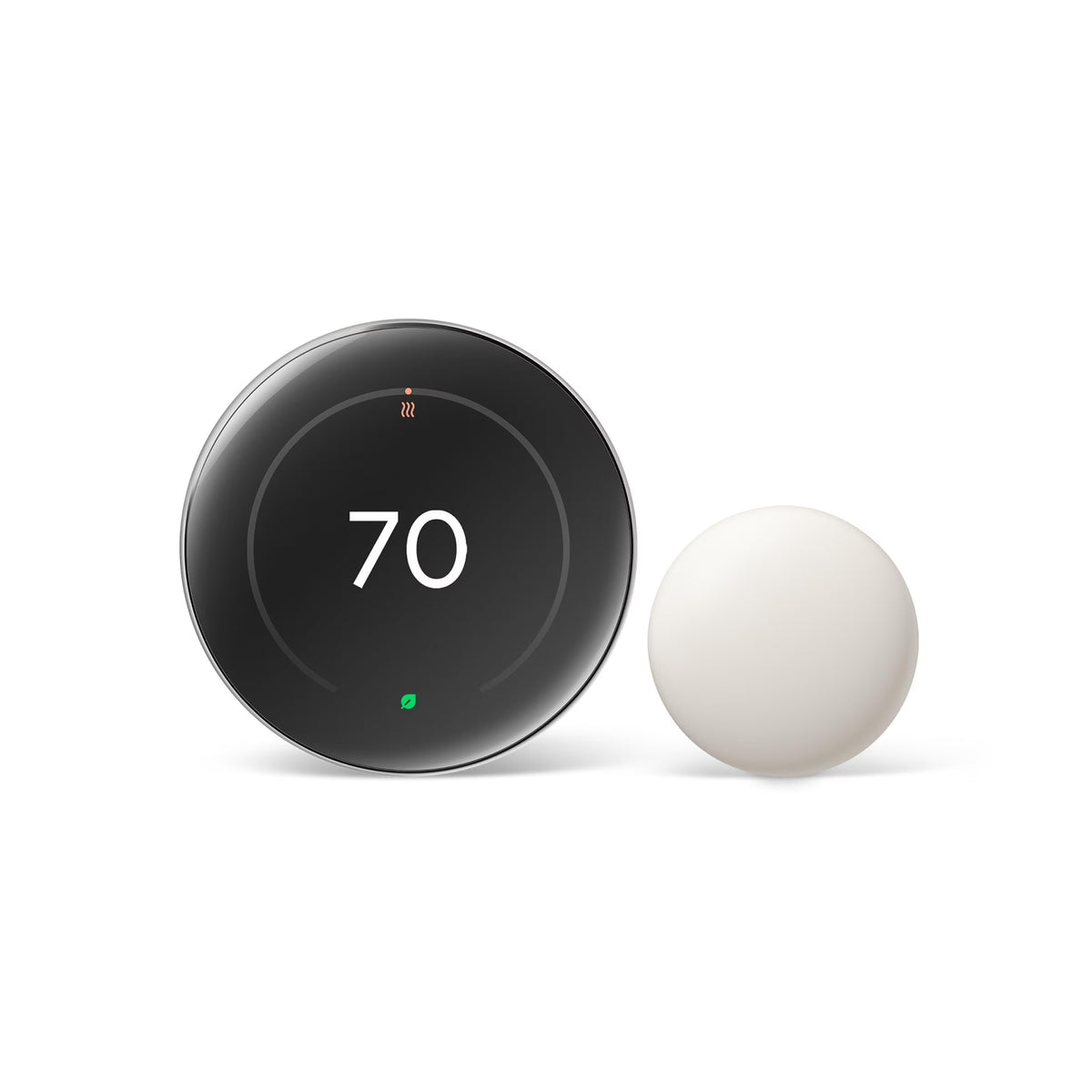 Google Nest Learning Thermostat (4th Gen) with Nest Temperature Sensor (2nd Gen) - Energy Saving Smart Thermostat with Adaptive Eco - Works with Alexa and Google Home App - Polished Obsidian