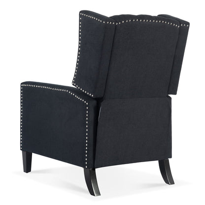 Triple Tree Modern Fabric Foam Wood Solid Print Nailhead Trim Accent Chair, Beige