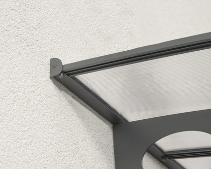 Palram - Canopia Herald 6690 22' x 5' Polycarbonate/Galvanized Steel Awning - Gray/Mist