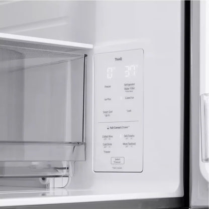 LG LF26C8210S 36 Inch  26 cu. ft. Counter-Depth, 4-Door French Door Refrigerator, Full-Convert Drawer, and Internal Ice and Water Dispenser, in Stainless Steel