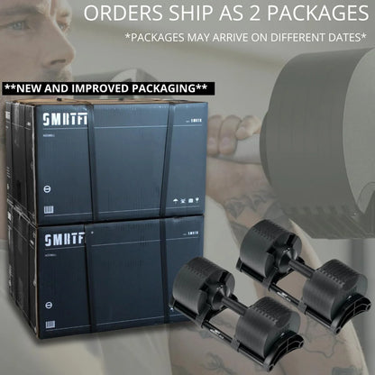 SMRTFT NUOBELL - All-in-One, Durable, Adjustable Dumbbells, Black, 5-80 lb