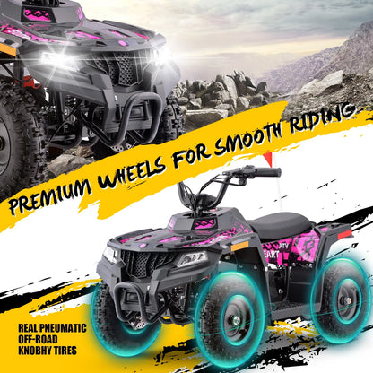 HOVER HEART Electric Dirt Quad, 36V 500W 4-Wheeler, Dual Suspensions, Age 13+