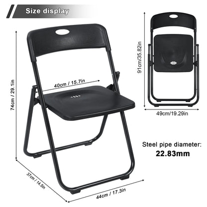 Anvazise Folding Chair 6Pcs/Set Folding Chairs, Staff Backpack Computer Chair, Basics Foldable Plastic Chair, Outdoor Portable Activity Chair, Black (Black)