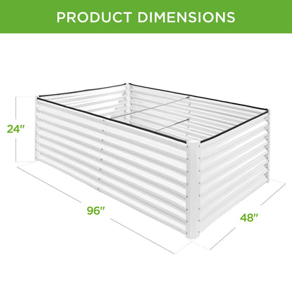 Best Choice Products 8x4x2ft Outdoor Metal Raised Garden Bed, Planter Box for Vegetables, Flowers, Herbs - Gray