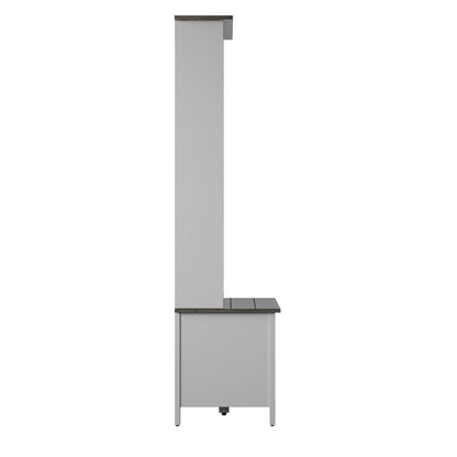 Twin Star Home Hall Tree with Storage Bench in White