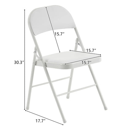 4 Pack Folding Chairs, Cushioned Padded Seat, Wedding Chairs with Metal Frame for Home, Office, Party Use, Light  Brown