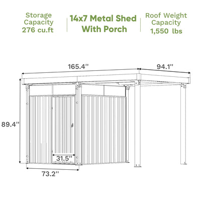 Patiowell 6' x 3' Horizontal Metal Shed, Outdoor Storage Black Trash Shed with Double Lockable Doors, Easy Lift Hinges and Sloping Roof