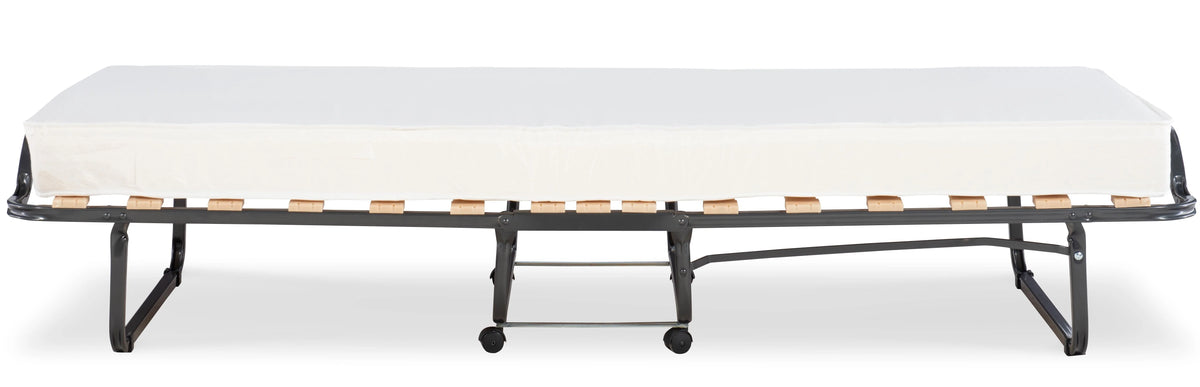 Linon Luxor Folding Rollaway Guest Bed with 4" Foam Mattress with Memory Foam Layer, Single-Size