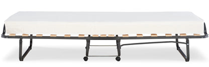 Linon Luxor Folding Rollaway Guest Bed with 4" Foam Mattress with Memory Foam Layer, Single-Size