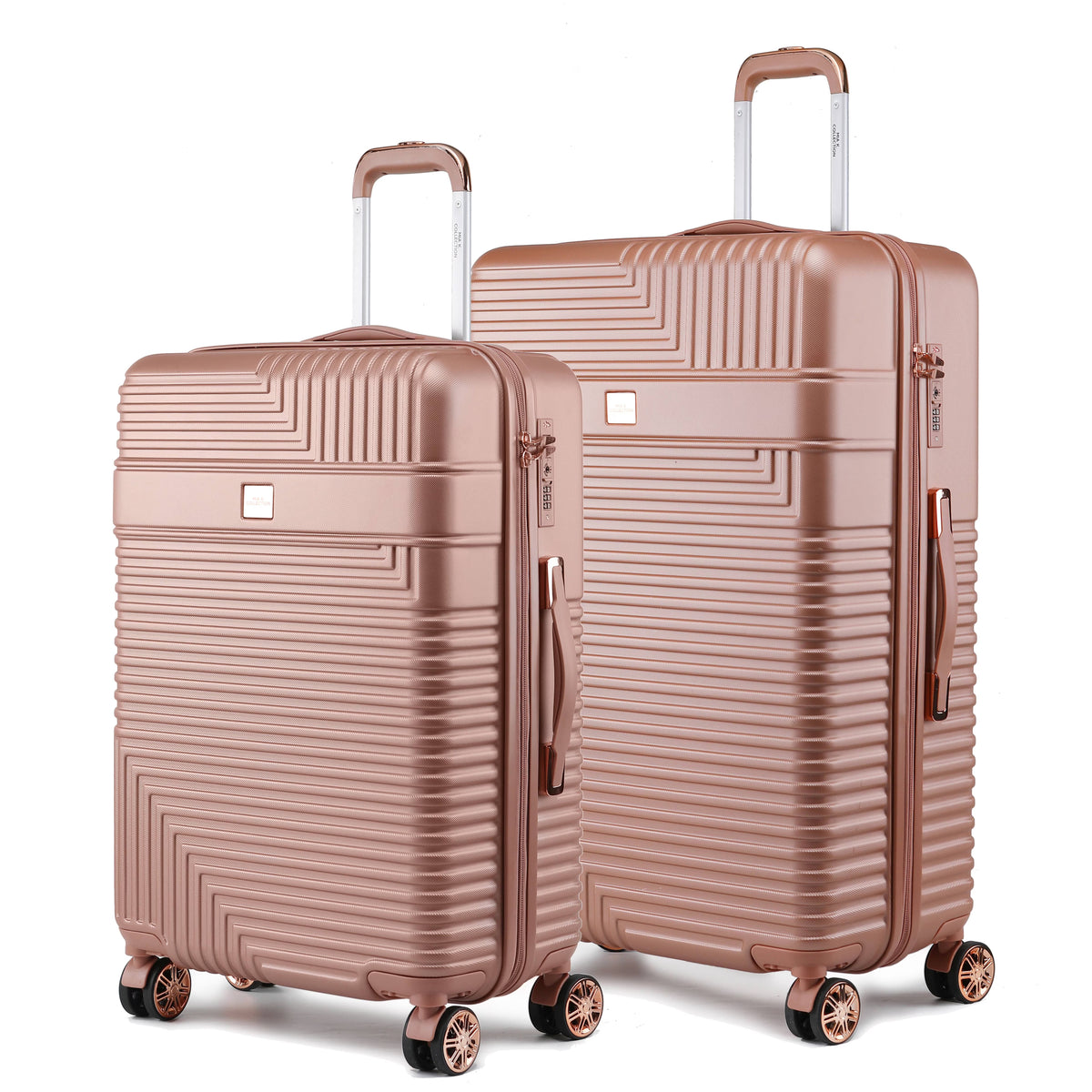 MKF Collection Felicity Extra Large & Large Hardside Luggage 2 pcs, Luxurious Travel Suitcase by Mia K - Rose Gold