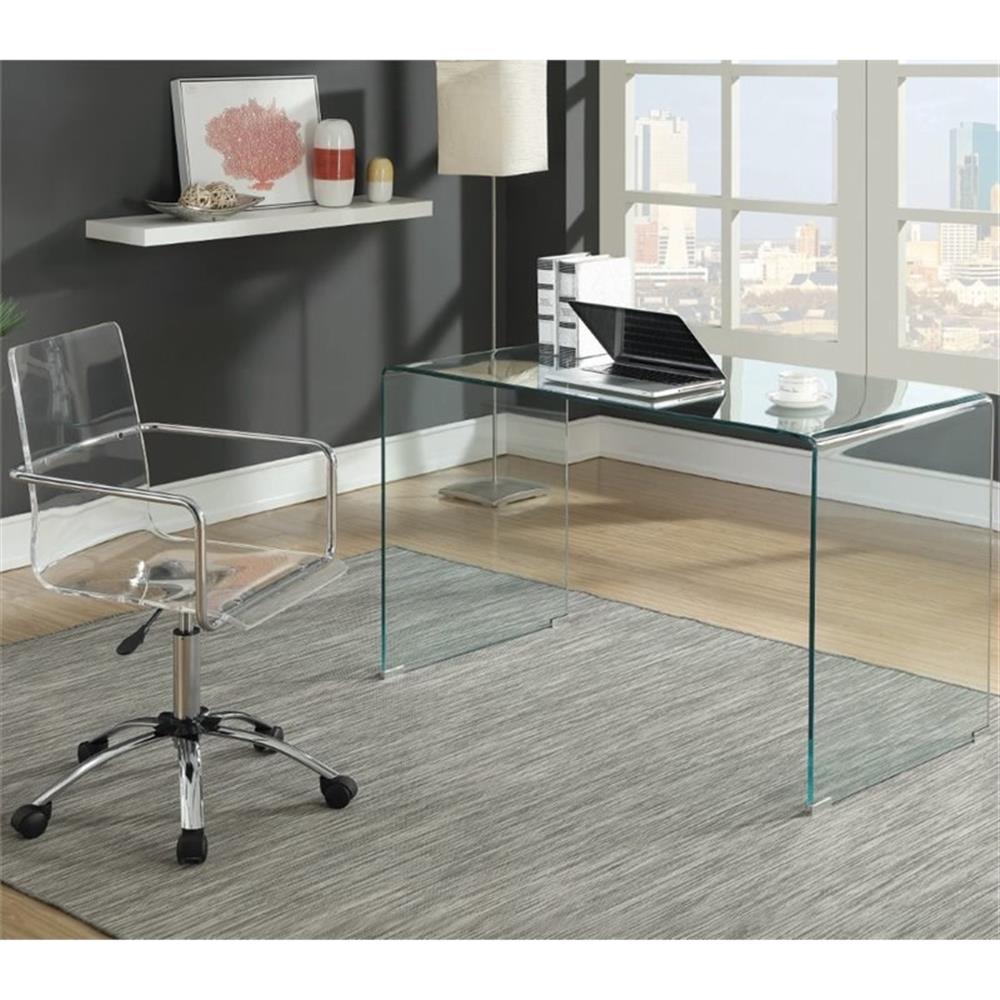 Coaster Amaturo Amaturo Swivel Metal Frame Office Chair in Clear Acrylic Seat