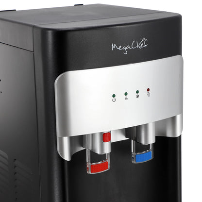 MegaChef Stainless Steel Bottom Load Hot and Cold Water Dispenser 5 Gallon Water Cooler