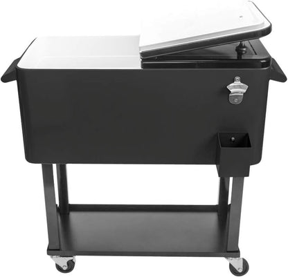 HEYWU 80 Quart Ice Chest Water Cooler with Bottle Opener, Milk White