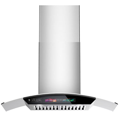BRANO 30 inch Wall Mount Range Hood 900 CFM, Voice/Gesture/Touch Control, Stainless Steel Kitchen Hood Vent with 4 Speed Exhaust Fan, Adjustable Lights, Memory Mode