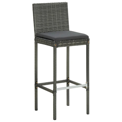 vidaXL Patio Bar Set Outdoor Bistro Set Bar Stool Bistro Table Poly Rattan