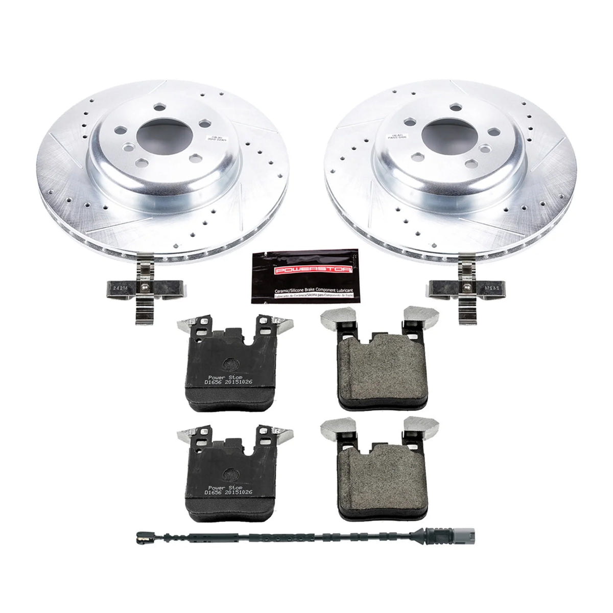 PowerStop Rear Z23 Evolution Sport Carbon-Fiber Ceramic Brake Pad and Drilled & Slotted Rotor Kit Fits: BMW Select Models K6672
