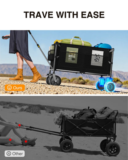 KEESTP Electric Utility Wagon, 300W Motor,Foldable Cart with All Terrain Wheel for Camping/Gardening/Shopping