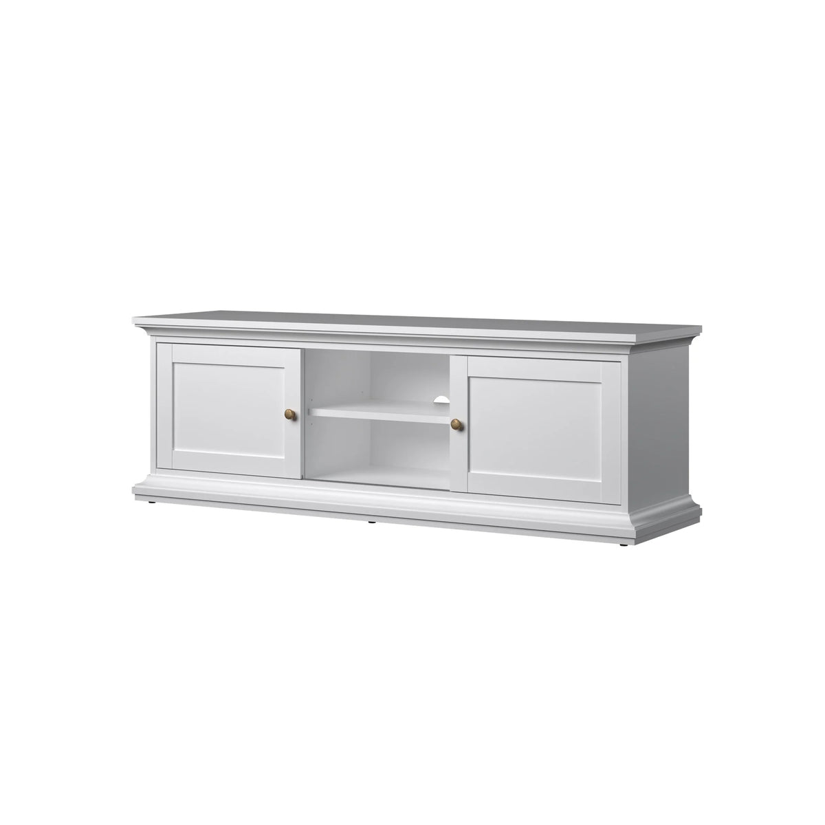 Tvilum Maison Park 2 Sliding Door TV Stand with 6 Shelves, White