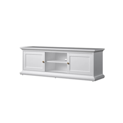 Tvilum Maison Park 2 Sliding Door TV Stand with 6 Shelves, White