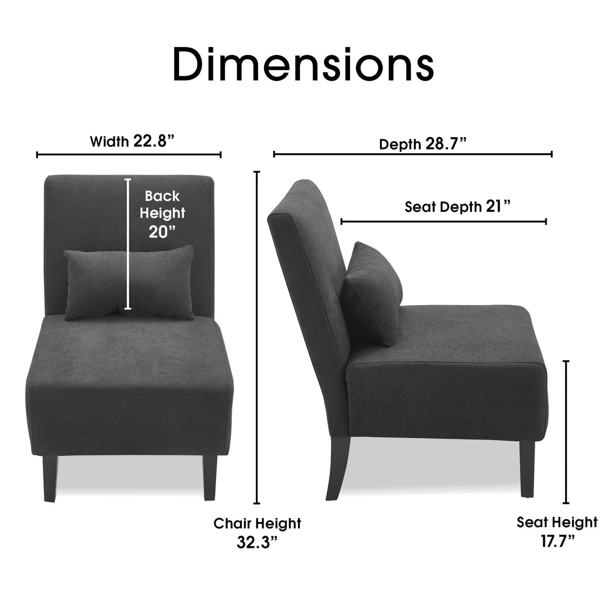 Serta Palisades Slipper Chair Pebble Gray
