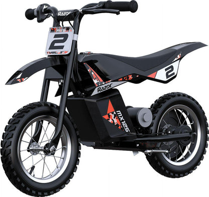 Razor Dirt Rocket MX125 Electric-Powered Dirt Bike - Black with Decal Included. for Child 5+