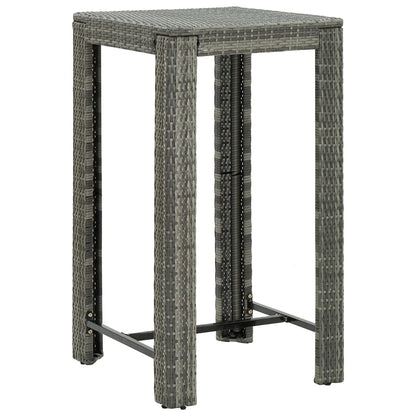 vidaXL Patio Bar Set Outdoor Bistro Set Bar Stool Bistro Table Poly Rattan