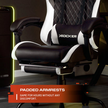 X Rocker Apex PC Gaming Chair with Massage Function and Footrest, Red