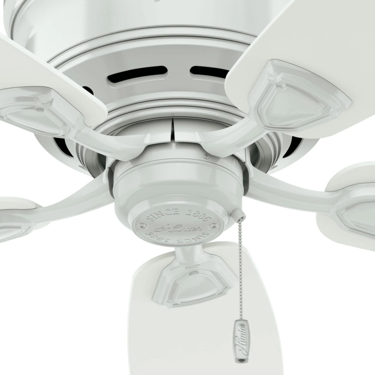 Hunter - Sea Wind Indoor/Outdoor Low Profile Ceiling Fan, 48-inch, Matte Black, Nautical-style, 3-speed WhisperWind Motor, 53118, for Porches, Bathrooms