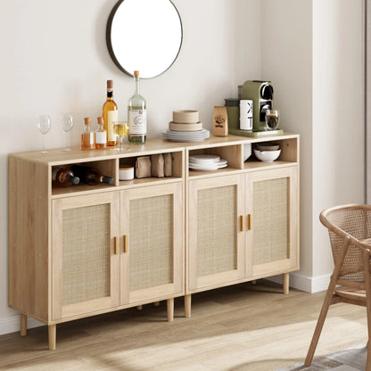 NEILA Rattan Cabinet with 2 Doors and Shelf, Modern Accent Furniture, 1 Piece