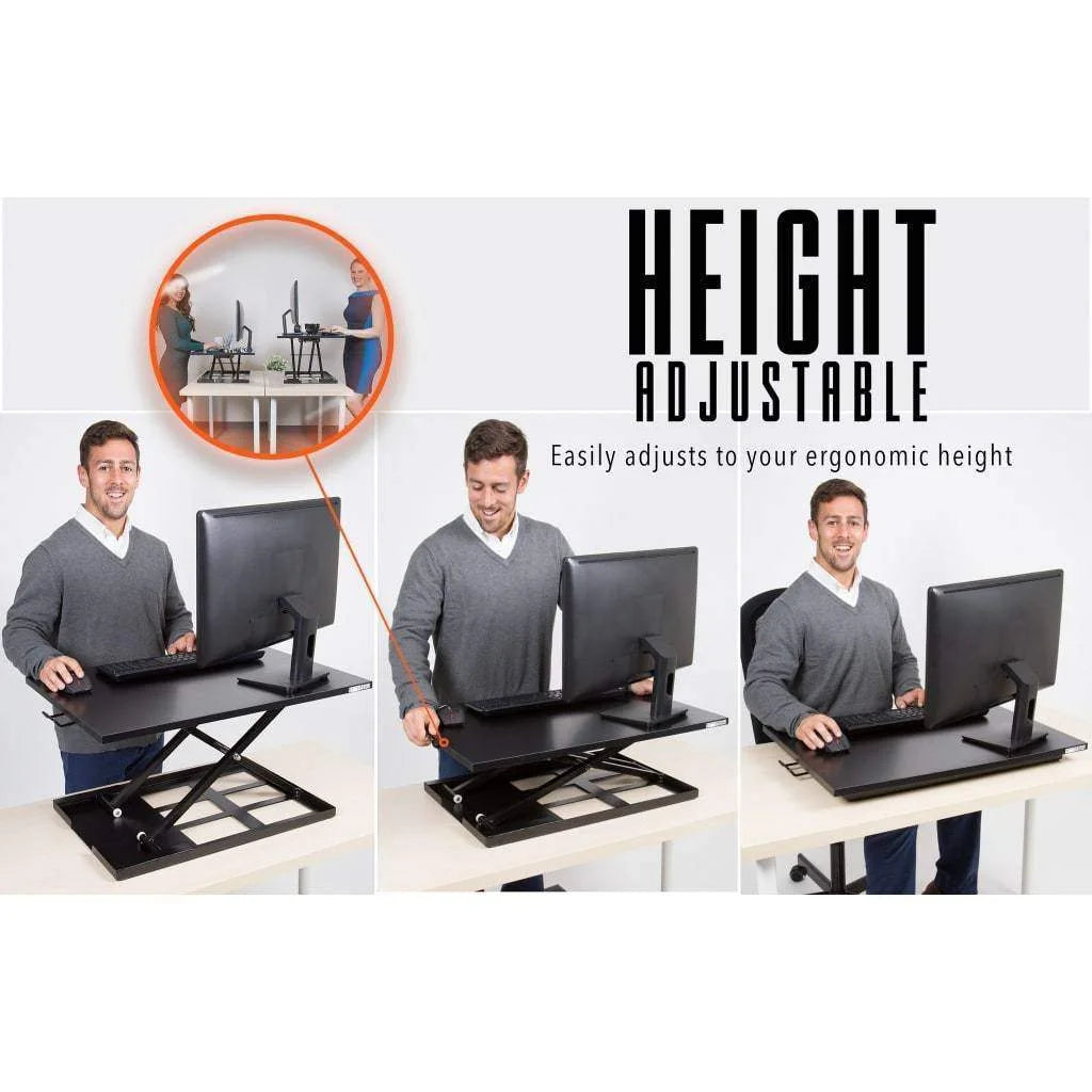 Stand Steady X-Elite Pro Standing Desk Converter | Instantly Convert Any Desk into a Stand Up Desk | Easy Lift Height Adjustable Standing Desk | No Assembly Required (28 x 20 / Black)