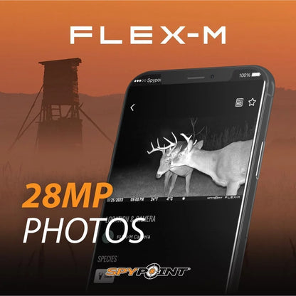 SPYPOINT Flex-m Twin Pack Cellular Trail Camera – Hunting Trail Monitor with GPS, Night Vision, Dual-Sim LTE, IP65 Water-Resistant