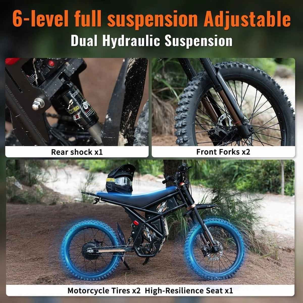 GT73 PRO 338 NM Electric Dirt Bike for Adults,3000W(Peak)Dual Motor 50Mph Max Speed,60V 50MPH 36.4AH Dual Battery Ebike,85 Miles Range, 25" Motorcycle Tires, All-Terrain for Mountain, Snow, UL2849