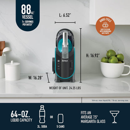Ninja SLUSHi with RapidChill Technology, 88 oz. Frozen Drink & Slushie Machine, 5 Preset Programs, Margaritas, Frapps More, Premium Accents, Black, FS301