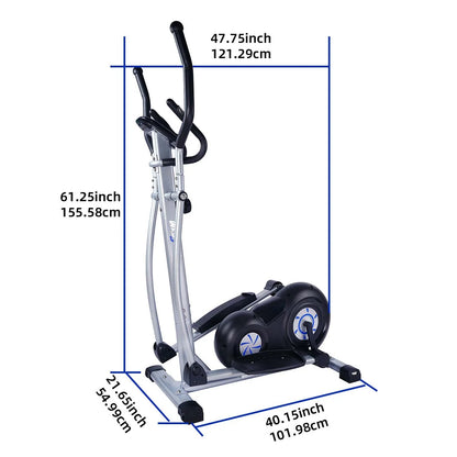 Elliptical Machine Cross Trainer - 8-Level Adjustable Magnetic Elliptical Cross Cadio Equipment with Digital Display and Pulse, Indoor Fitness Workout, LCD Monitor