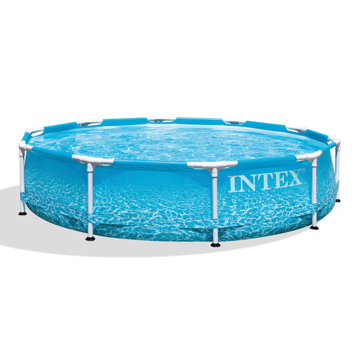 INTEX Round Metal Frame 10ft x 30in Above Ground Swimming Pool Set, Blue