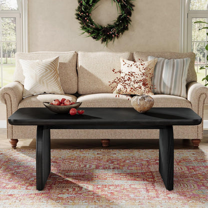 Tribesigns Rectangle Coffee Table, 47-Inch Wood Rectangular Living Room Table