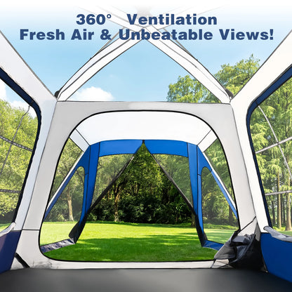 MOPHOTO SUV Tents for Camping 4 People, PU 3000mm Waterproof SUV Tent Attachment Tailgate Tent for Car Jeep Van, Spacious Space 8.2'L x 8.2'W x 7.2'H with 2 Awnings & Double Door