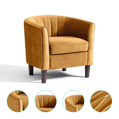 LINSY HOME Chenille Accent Chair with Ottoman for Living Room, Dark Gray