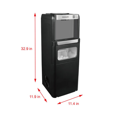 Frigidaire 3-in-1 Water Cooler Dispenser with Built-in Ice Maker �?Hot & Cold, 5 Gallon, Black
