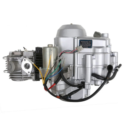 125cc Semi Auto Engine Motor 3 Speed + Reverse Electric Start w/Wiring Harness + Battery+ Exhaust+ Complete Kit for ATV Quad Buggy Go Kart Four Wheelers Taotao Coolster 50cc 70cc 90cc 110cc