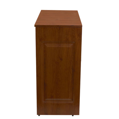 Household Essentials Double Hamper Cabinet, Metal Exterior and Removable Polyester Bags, Dual Compartments for Sorting, Faux Wood Grain