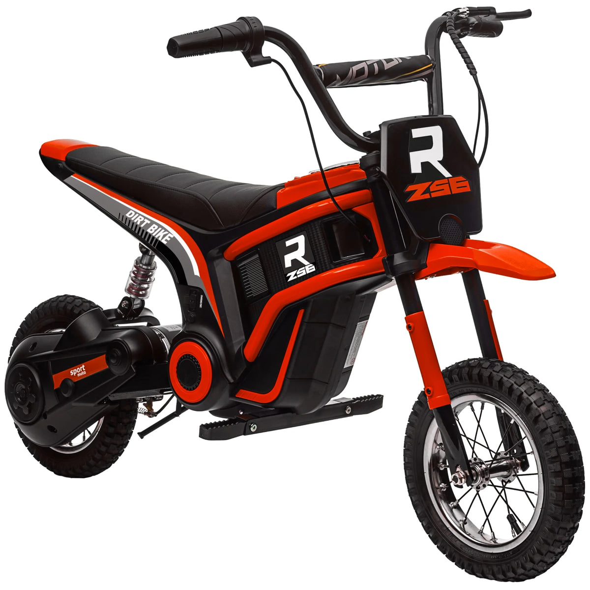 SaveJoy Electric Dirt Bike, 24V E-Dirt Bike Motorcycle for Kids, Kids Dirt Bike with Brake, Music, Horn, Outdoor Toys for Todders Kids, Red