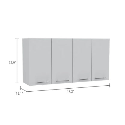 Cfowner 3 Door Wall Mounted Storage Cabinet, 47.20" W x 23.6" H x 13.10" D, White