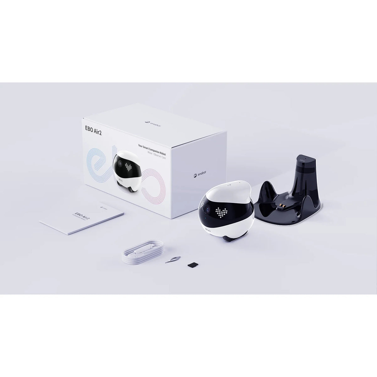 Enabot EBO Air 2 Whole-Home Mobile Robot, with 2K Ultra HD Camera and Remote Monitoring and Control (Dove White) EB1304312
