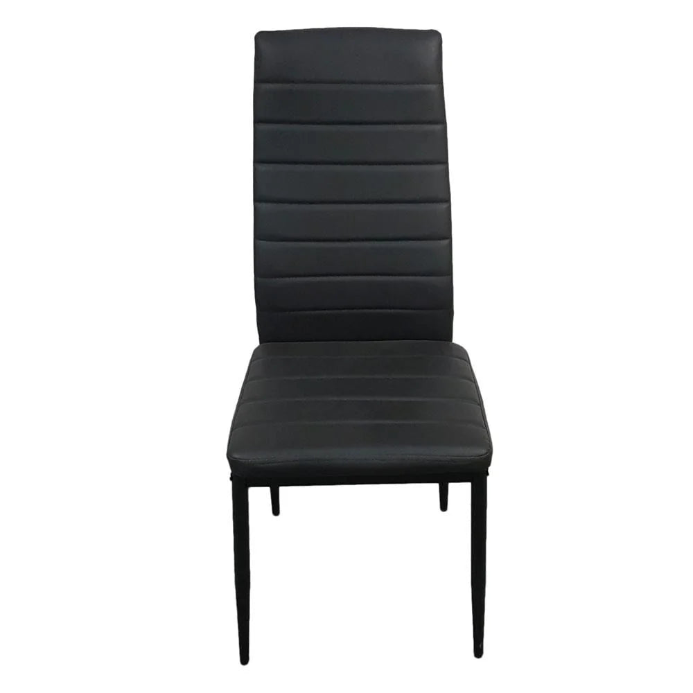 Zimtown Set of 4 Dining Side Chairs PU Leather Elegant Design Home Kitchen Furniture Black