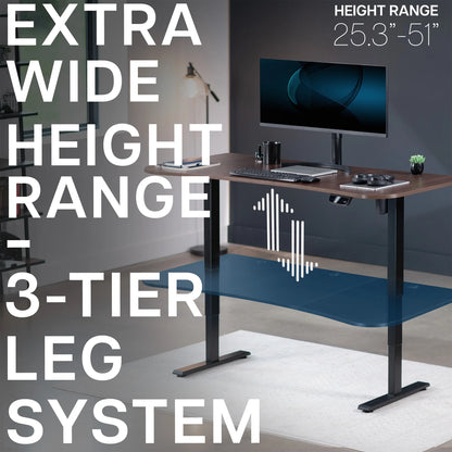 VIVO Reclaimed Wood / Black 63�?x 32�?Electric Height Adjustable Stand Up Desk